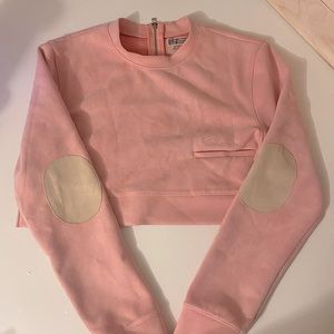 Vintage Suede Zip up Crop top